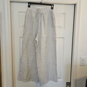 Terzo Millennio Women's Wide Leg Linen Pants - Light Gray